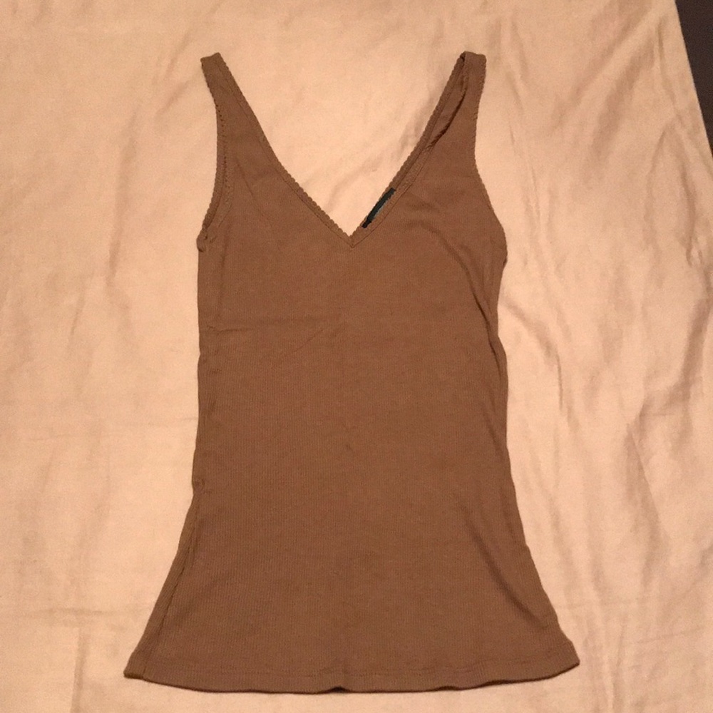 Express tank top with sewn detail on straps